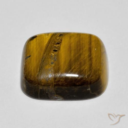Ojo de Tigre Marrón cálido natural de 9.01 ct, Forma Cojín, Opaco