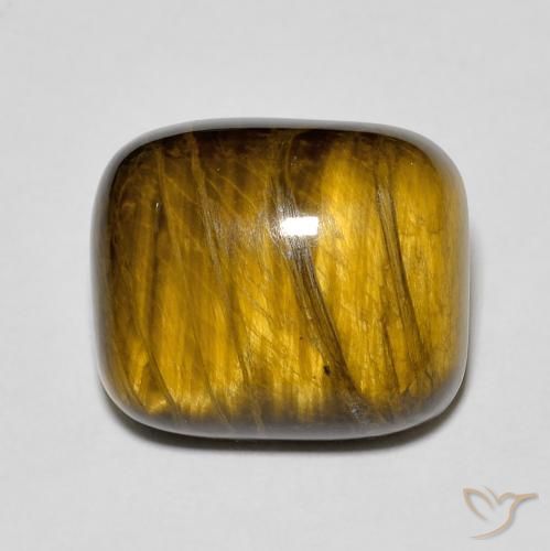 8.99ct Natural Marrón medio Ojo de Tigre, Forma Cojín, Opaco
