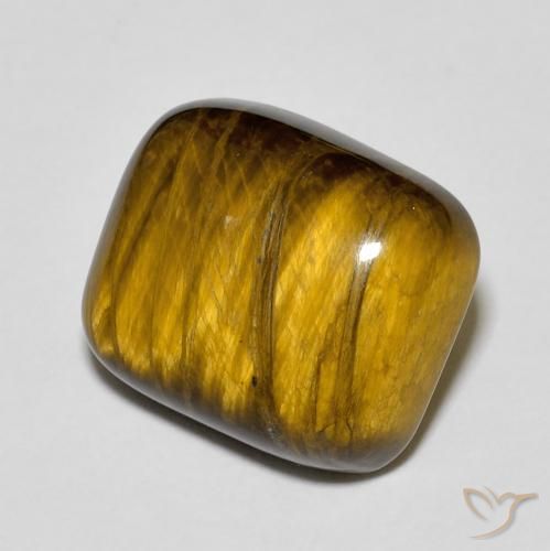 Ojo de Tigre Marrón medio natural de 8.99 ct, Forma Cojín, Opaco
