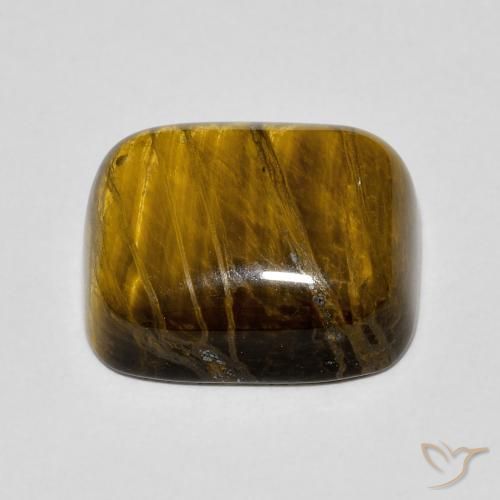 Ojo de Tigre Marrón medio natural de 8.99 ct, Forma Cojín, Opaco