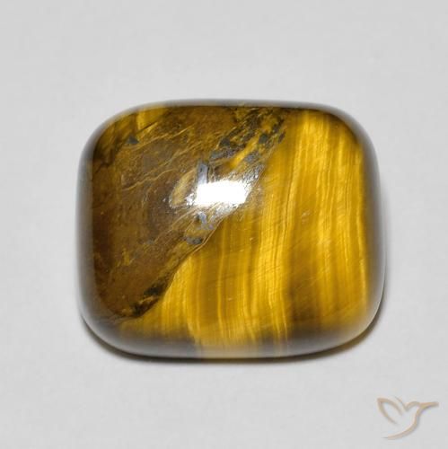 Ojo de Tigre Marrón claro natural de 9.28 ct, Forma Cojín, Opaco