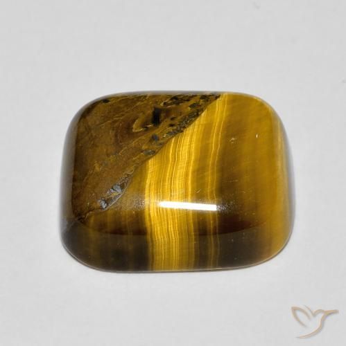 Ojo de Tigre Marrón claro natural de 9.28 ct, Forma Cojín, Opaco