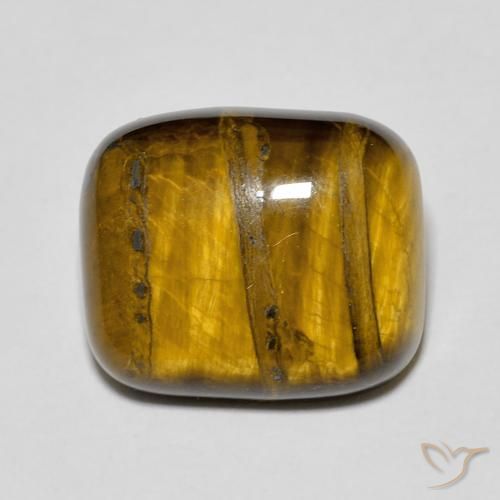 9.15ct Natural Medium Light-Brown Ojo de Tigre, Forma Cojín, Opaco