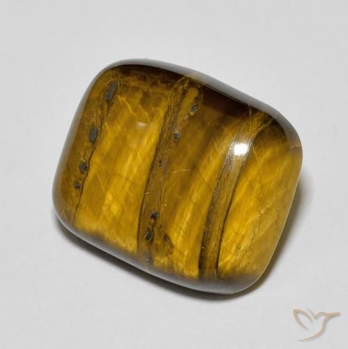 Ojo de Tigre Medium Light-Brown natural de 9.15 ct, Forma Cojín, Opaco