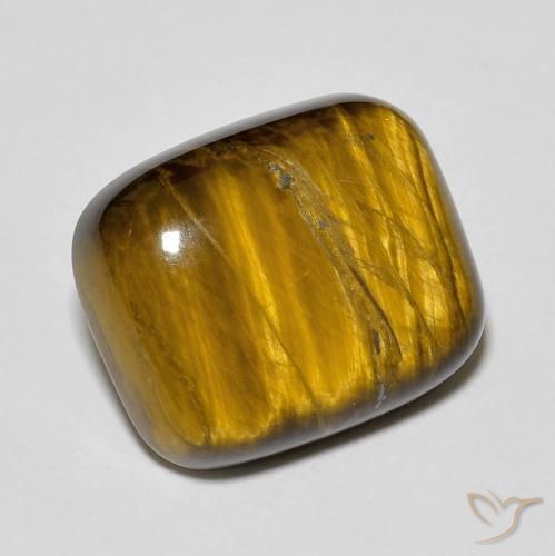 8.72ct Natural Marrón dorado Ojo de Tigre, Forma Cojín, Opaco