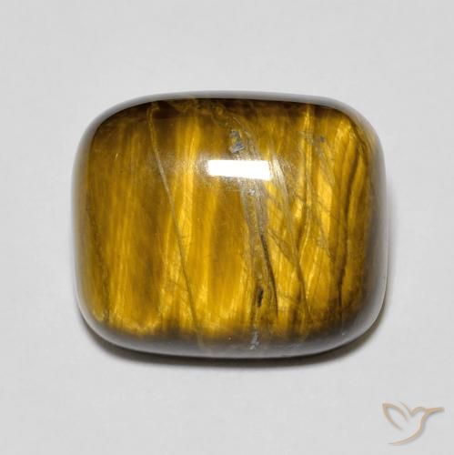 Ojo de Tigre Marrón dorado natural de 8.72 ct, Forma Cojín, Opaco
