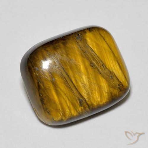 8.85ct Natural Marrón amarillento Ojo de Tigre, Forma Cojín, Opaco