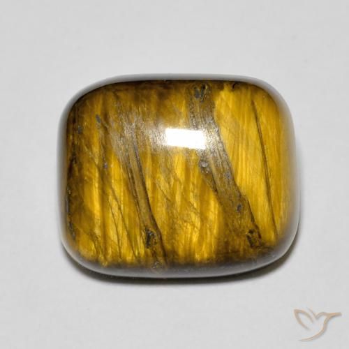 Ojo de Tigre Marrón amarillento natural de 8.85 ct, Forma Cojín, Opaco