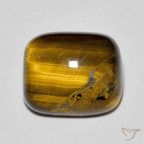 8.49ct Natural Marrón dorado Ojo de Tigre, Forma Cojín, Opaco
