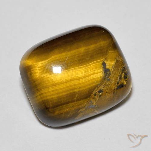 Ojo de Tigre Marrón dorado natural de 8.49 ct, Forma Cojín, Opaco