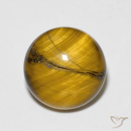 6.78ct Natural Marrón cálido Ojo de Tigre, Redondo, Opaco