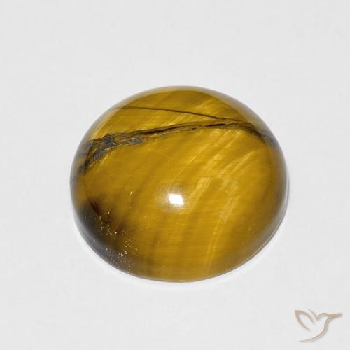 Ojo de Tigre Marrón cálido natural de 6.78 ct, Redondo, Opaco