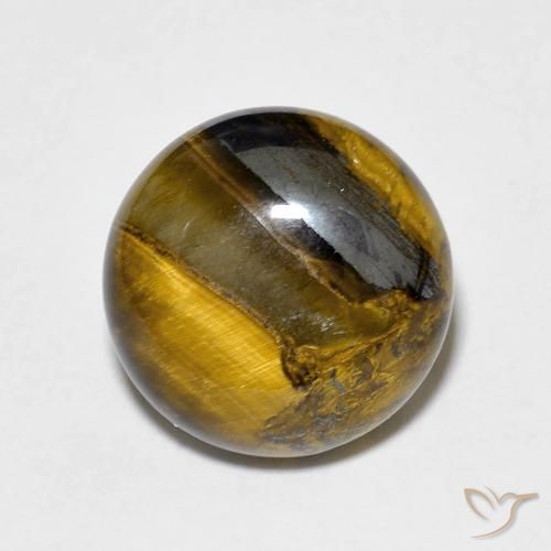7.60ct Natural Marrón cálido Ojo de Tigre, Redondo, Opaco