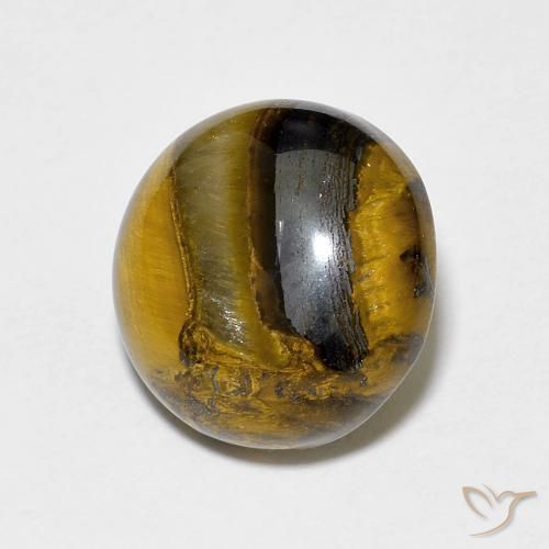 Ojo de Tigre Marrón cálido natural de 7.60 ct, Redondo, Opaco