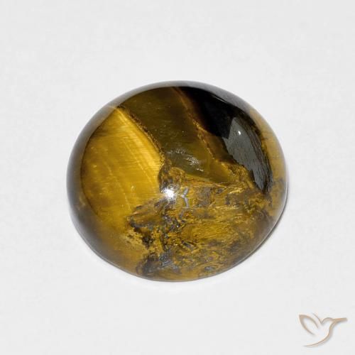 Ojo de Tigre Marrón cálido natural de 7.60 ct, Redondo, Opaco