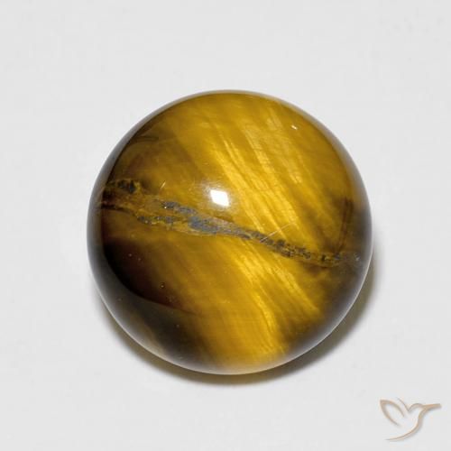6.84ct Natural Marrón cálido Ojo de Tigre, Redondo, Opaco