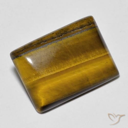 Ojo de Tigre Marrón medio natural de 11.70 ct, Corte Baguette, Opaco