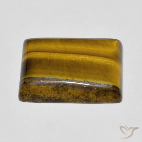 Ojo de Tigre Marrón medio natural de 11.70 ct, Corte Baguette, Opaco