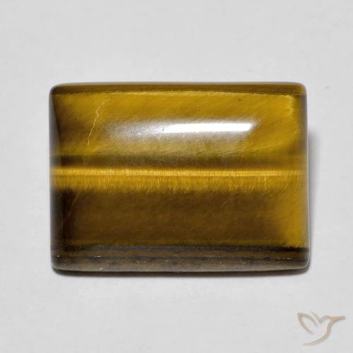 11.75ct Natural Marrón medio Ojo de Tigre, Corte Baguette, Opaco