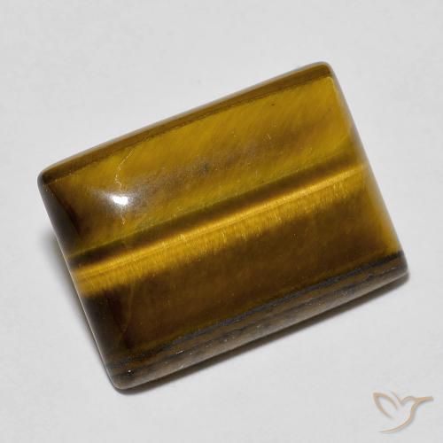 Ojo de Tigre Marrón medio natural de 11.75 ct, Corte Baguette, Opaco