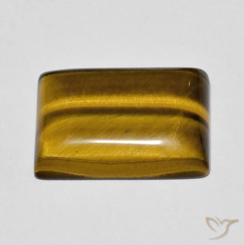 Ojo de Tigre Marrón medio natural de 11.75 ct, Corte Baguette, Opaco