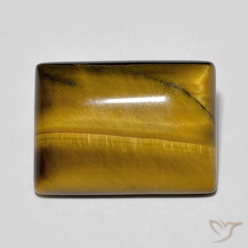 12.55ct Natural Marrón dorado Ojo de Tigre, Corte Baguette, Opaco