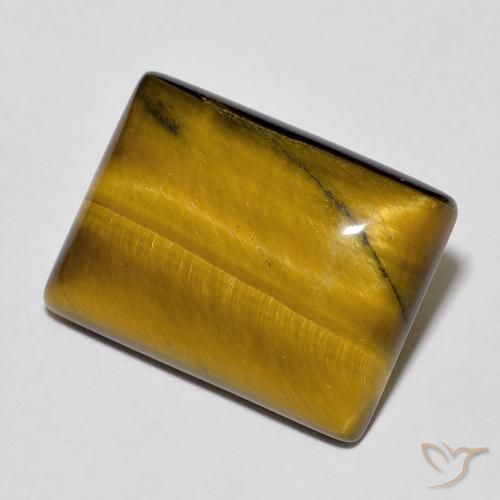 Ojo de Tigre Marrón dorado natural de 12.55 ct, Corte Baguette, Opaco
