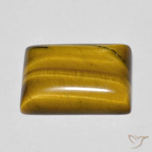 Ojo de Tigre Marrón dorado natural de 12.55 ct, Corte Baguette, Opaco