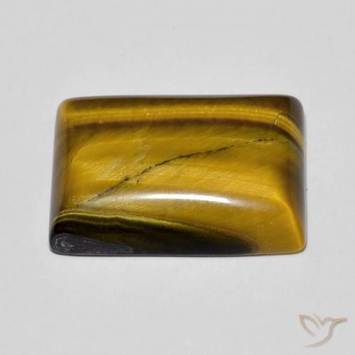 Ojo de Tigre Marrón medio natural de 11.93 ct, Corte Baguette, Opaco