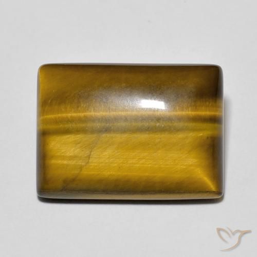 12.54ct Natural Marrón dorado Ojo de Tigre, Corte Baguette, Opaco