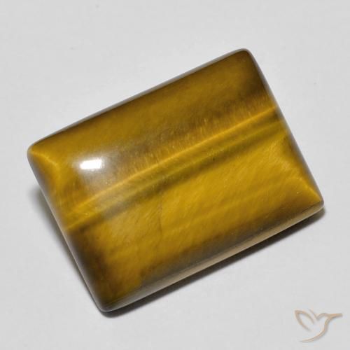 Ojo de Tigre Marrón dorado natural de 12.54 ct, Corte Baguette, Opaco