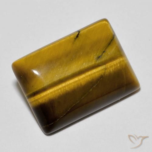 Ojo de Tigre Marrón cálido natural de 11.56 ct, Corte Baguette, Opaco