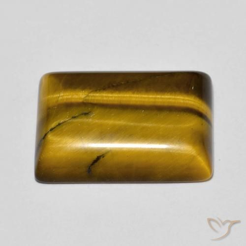 Ojo de Tigre Marrón cálido natural de 11.56 ct, Corte Baguette, Opaco