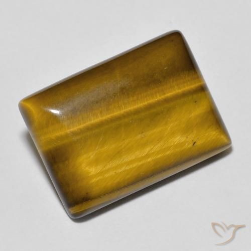 Ojo de Tigre Marrón medio natural de 12.85 ct, Corte Baguette, Opaco