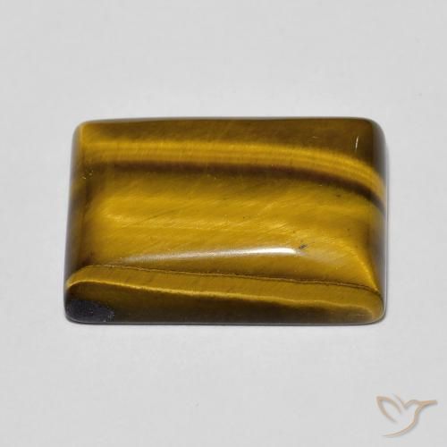 Ojo de Tigre Marrón medio natural de 12.85 ct, Corte Baguette, Opaco