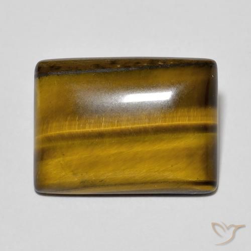 11.32ct Natural Marrón amarillento Ojo de Tigre, Corte Baguette, Opaco, Photo A