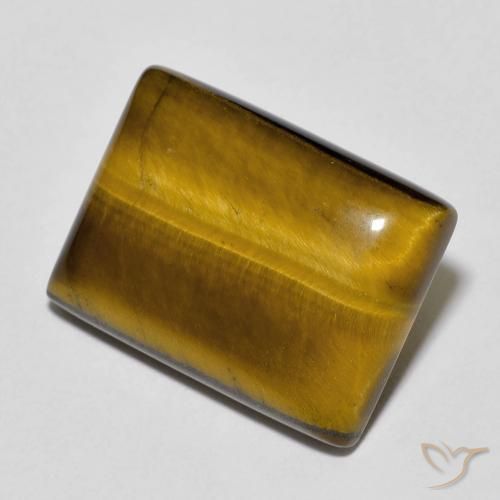 Ojo de Tigre Marrón medio natural de 13.15 ct, Corte Baguette, Opaco