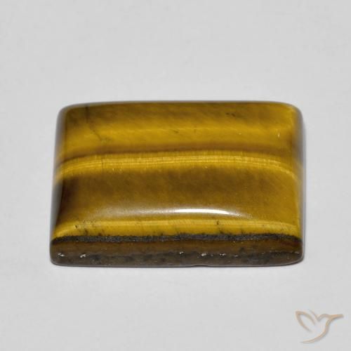 Ojo de Tigre Marrón medio natural de 13.15 ct, Corte Baguette, Opaco