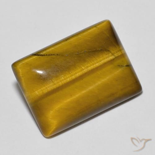 Ojo de Tigre Marrón amarillento natural de 11.47 ct, Corte Baguette, Opaco