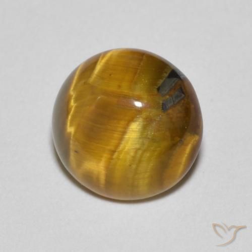 Ojo de Tigre Marrón dorado natural de 1.57 ct, Redondo, Opaco