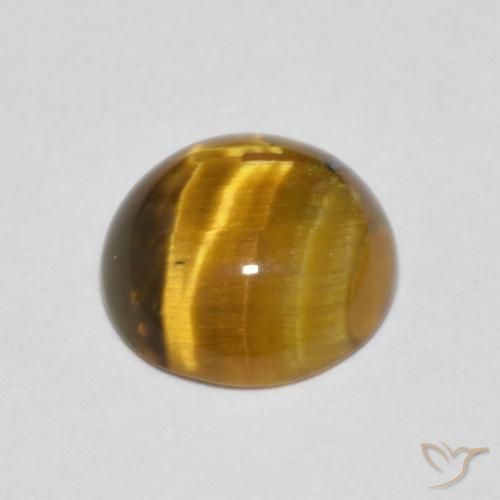 Ojo de Tigre Marrón dorado natural de 1.57 ct, Redondo, Opaco
