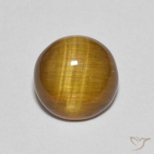 1.19ct Natural Marrón claro Ojo de Tigre, Redondo, Opaco
