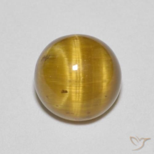 1.64ct Natural Marrón claro Ojo de Tigre, Redondo, Opaco