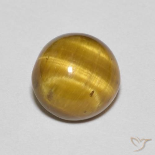 Ojo de Tigre Marrón claro natural de 1.64 ct, Redondo, Opaco