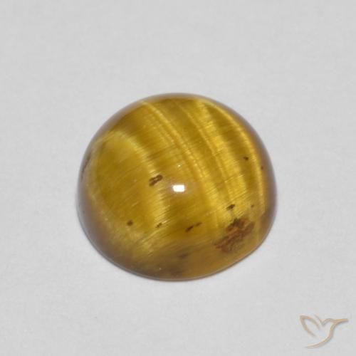 Ojo de Tigre Marrón claro natural de 1.64 ct, Redondo, Opaco