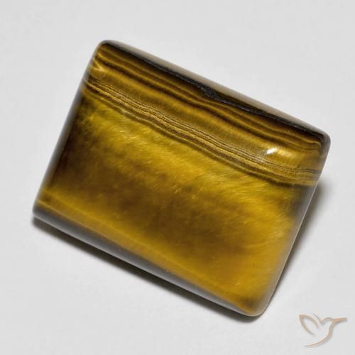 Ojo de Tigre Medium Dark-Brown natural de 11.83 ct, Corte Baguette, Opaco