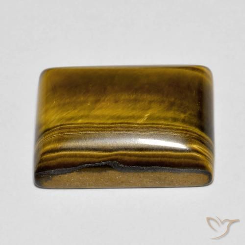 Ojo de Tigre Medium Dark-Brown natural de 11.83 ct, Corte Baguette, Opaco