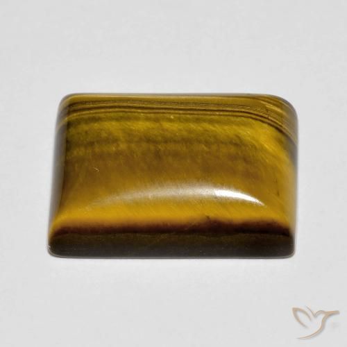 Ojo de Tigre Medium Dark-Brown natural de 10.12 ct, Corte Baguette, Opaco