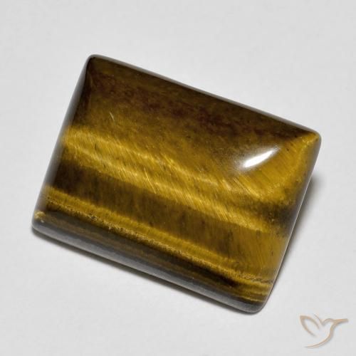 Ojo de Tigre Marrón cálido natural de 9.81 ct, Corte Baguette, Opaco
