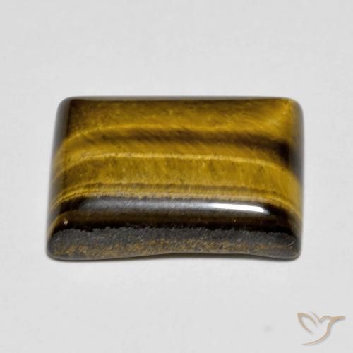 Ojo de Tigre Marrón cálido natural de 9.81 ct, Corte Baguette, Opaco
